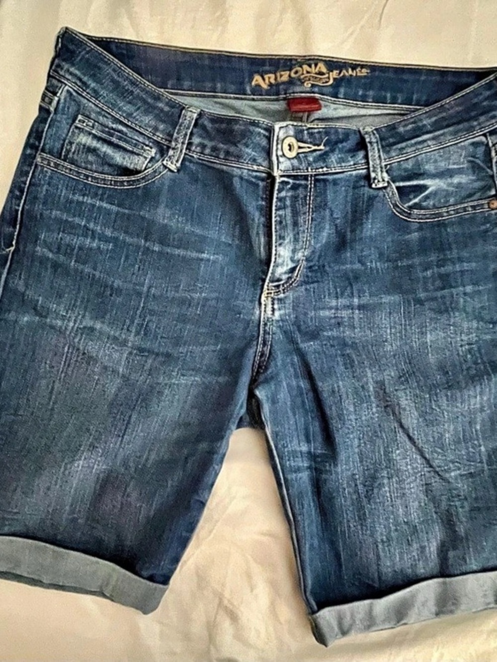 Arizona Jean Co. Juniors Denim Jean Shorts Blue Waist 11